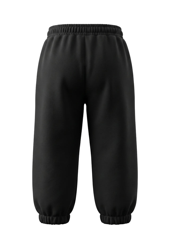 Pantalone felpa nero per neonata