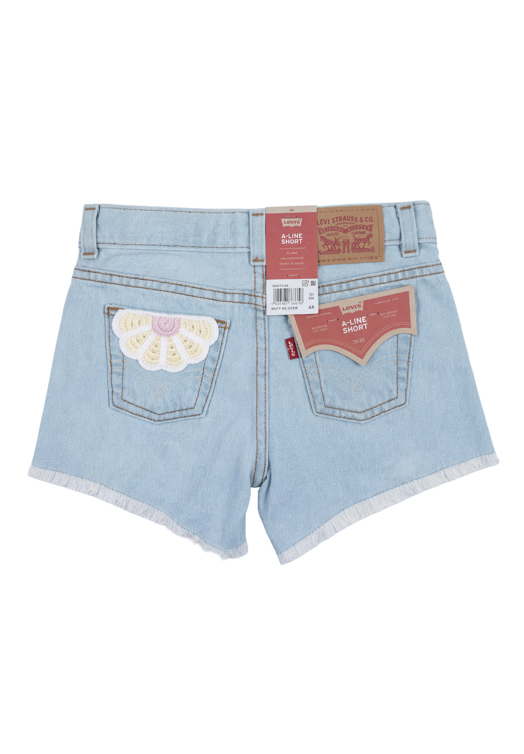 Short denim blu per bambina