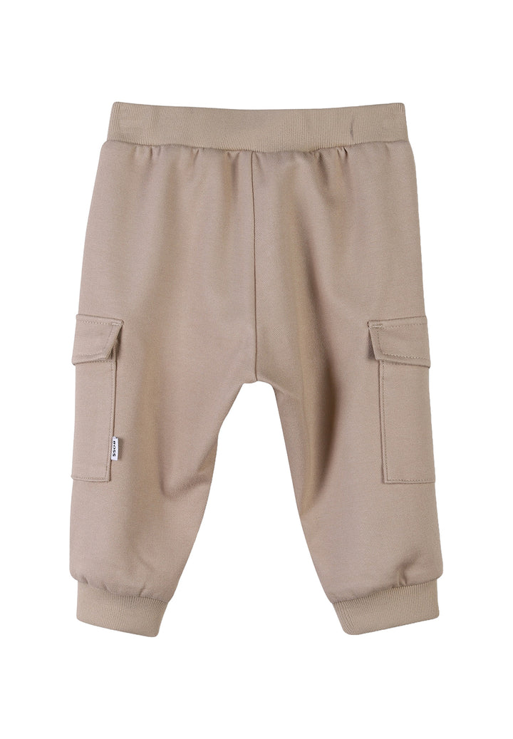 Pantalone felpa beige per neonato