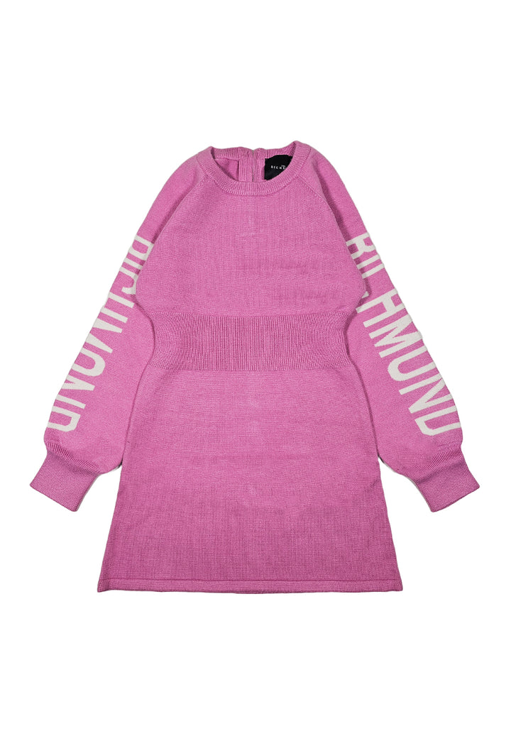 Vestito maglia rosa per bambina