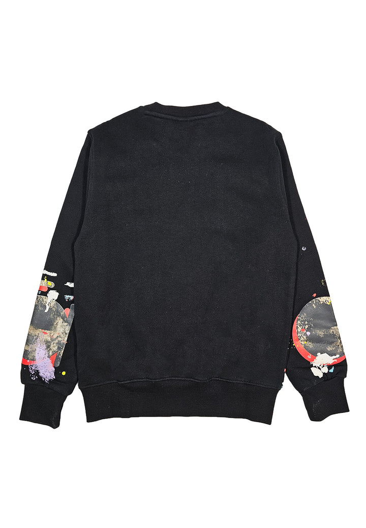 Black crewneck sweatshirt for boy