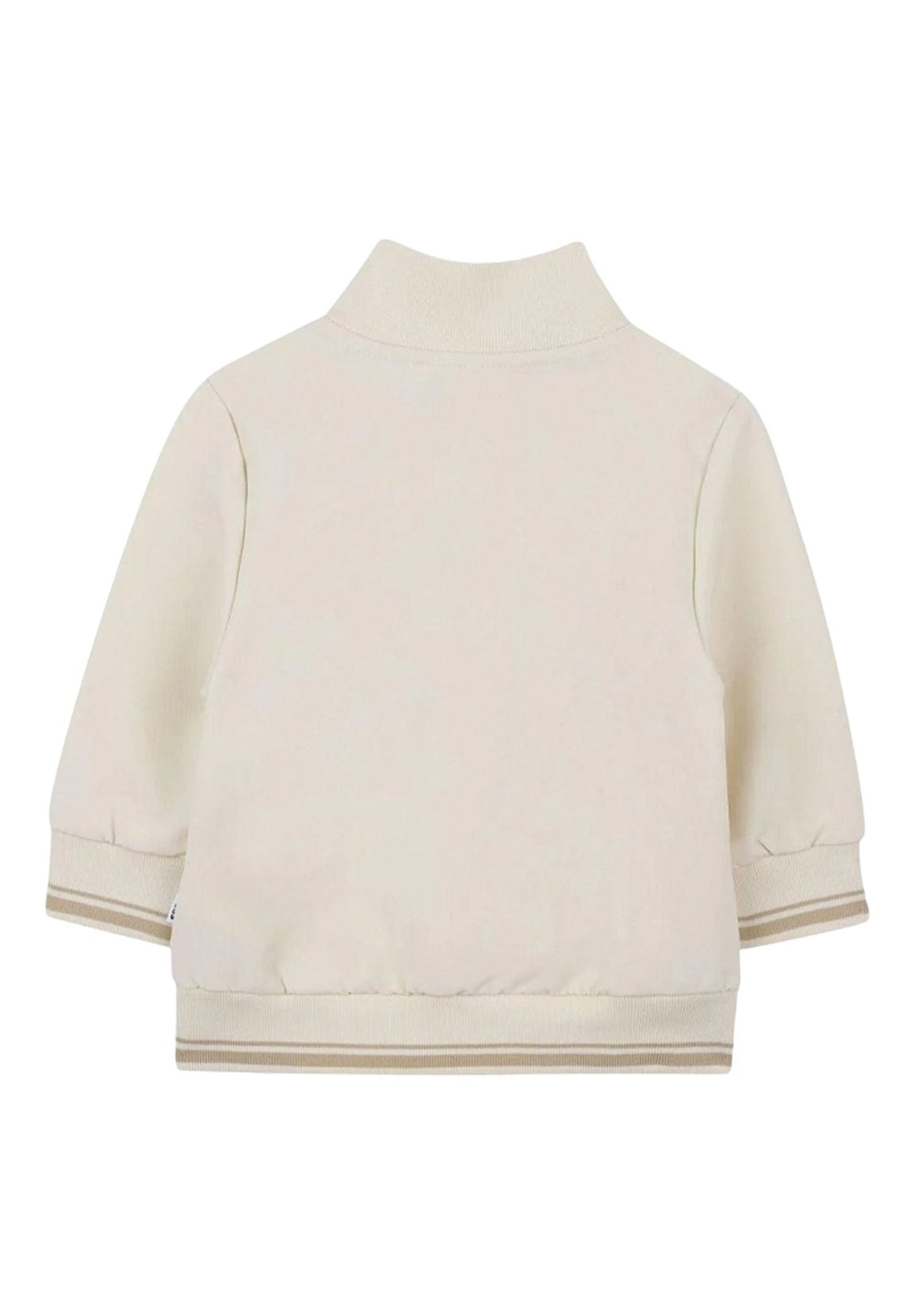 Felpa zip beige per bambino