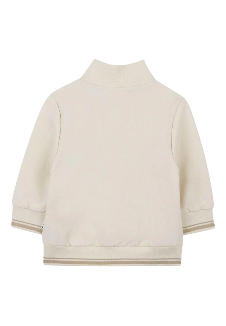 Felpa zip beige per bambino