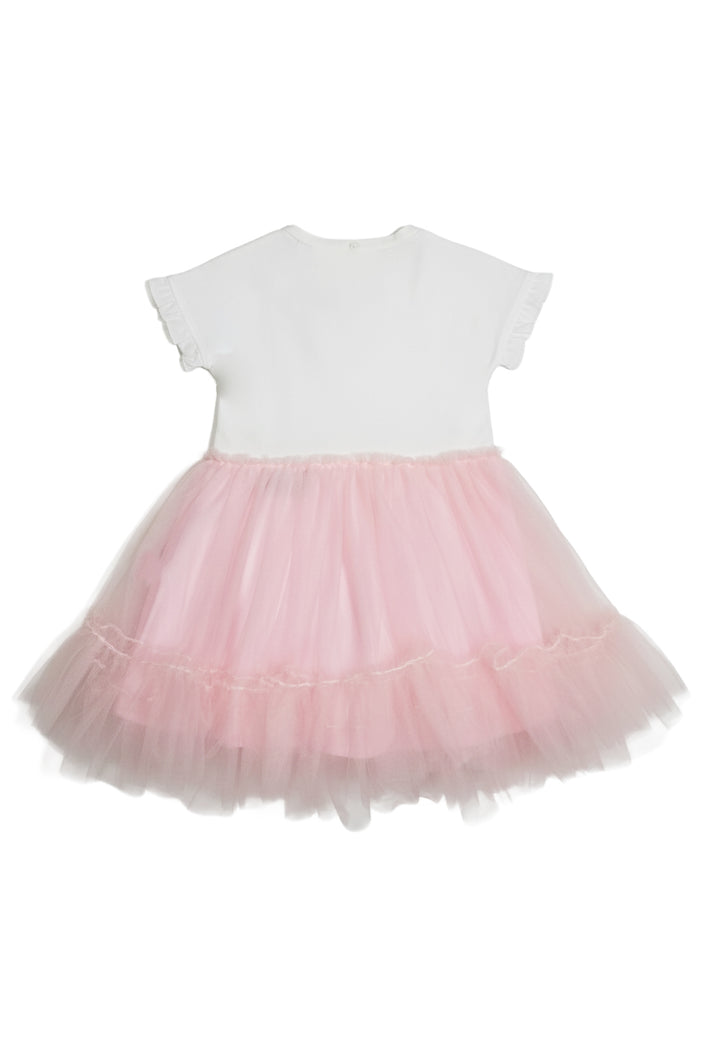 Robe blanche et rose pour bébé fille nouveau-né
