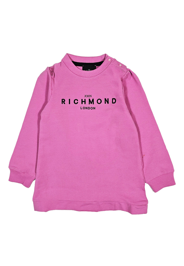 Pink sweatshirt dress for girls