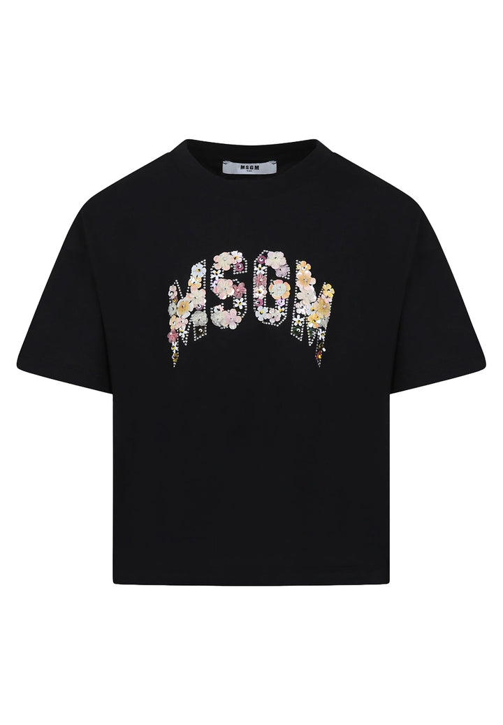 T-shirt nera per bambina