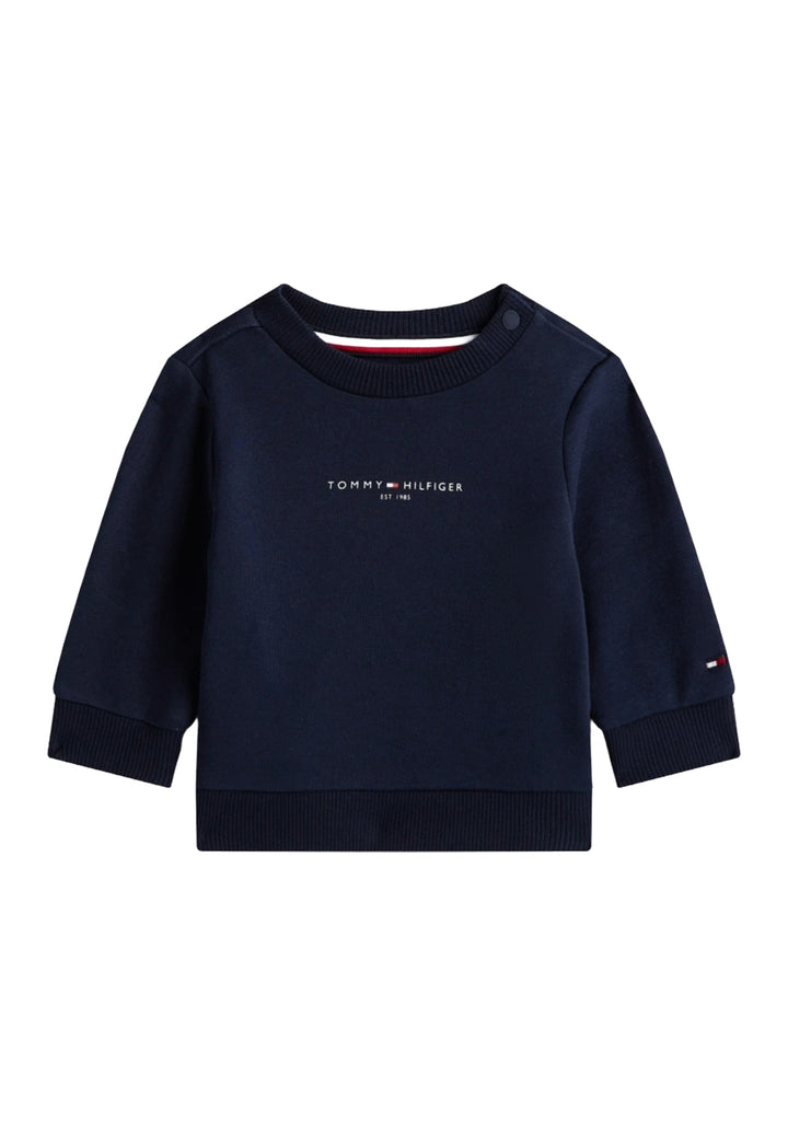 Felpa girocollo blu navy per neonato