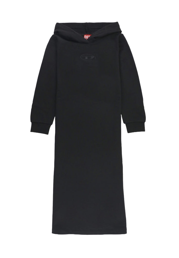 Vestito felpa nero per bambina