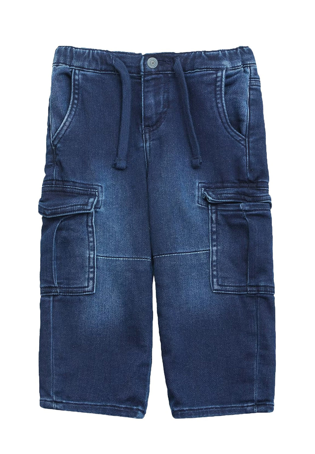 Jeans cargo blu denim per bambina