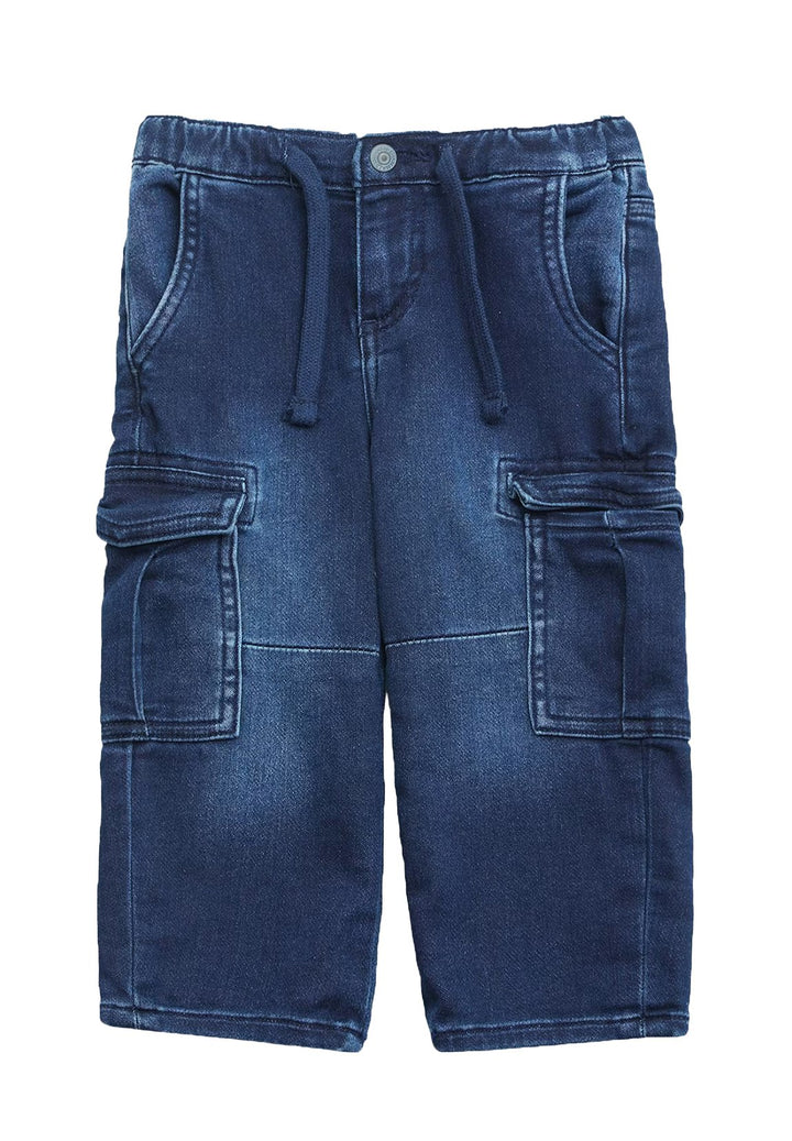 Jeans cargo blu denim per bambina