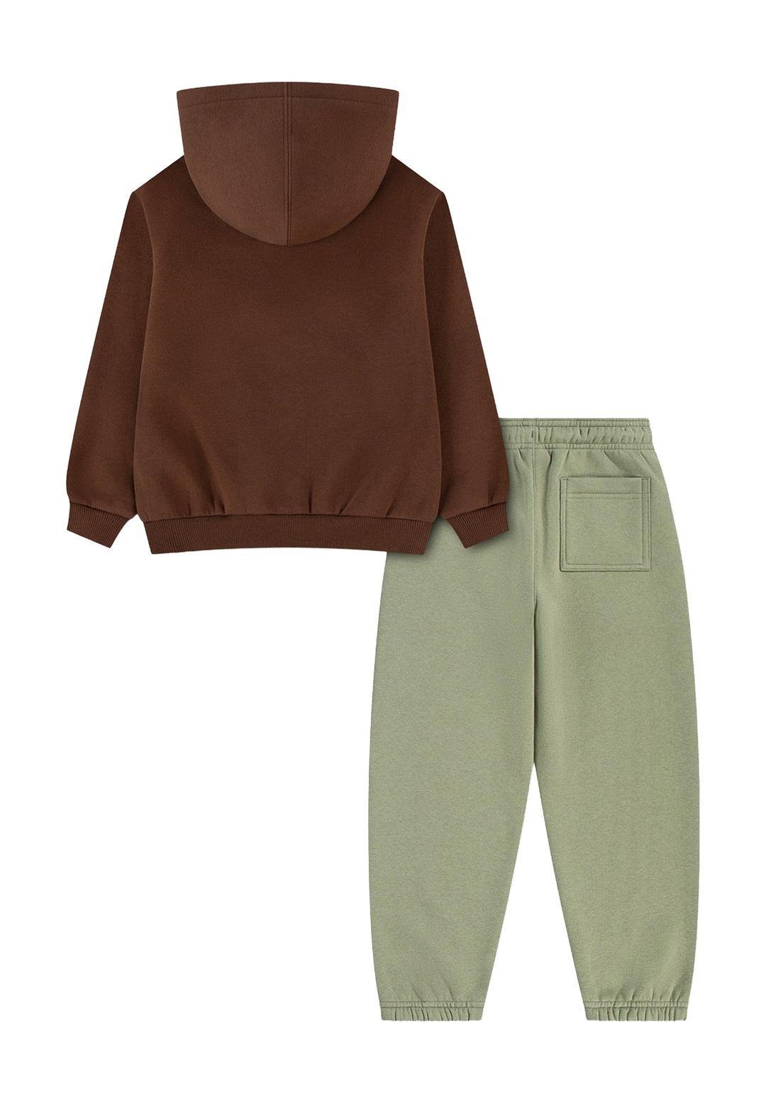 Completo felpa marrone-verde per bambino