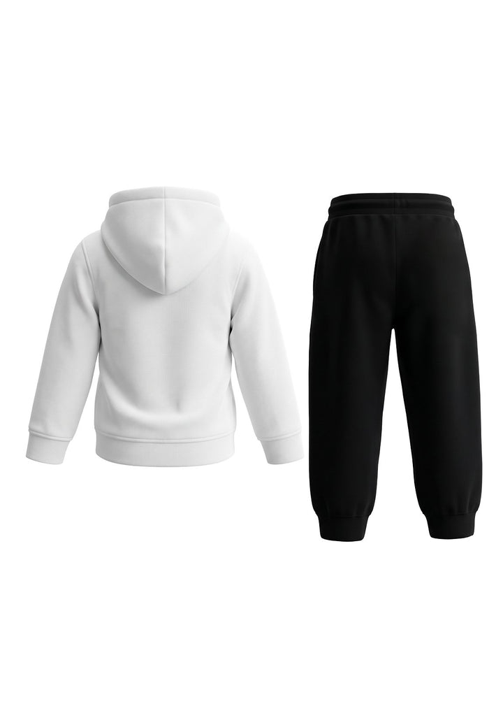 Completo felpa bianco-nero per bambino