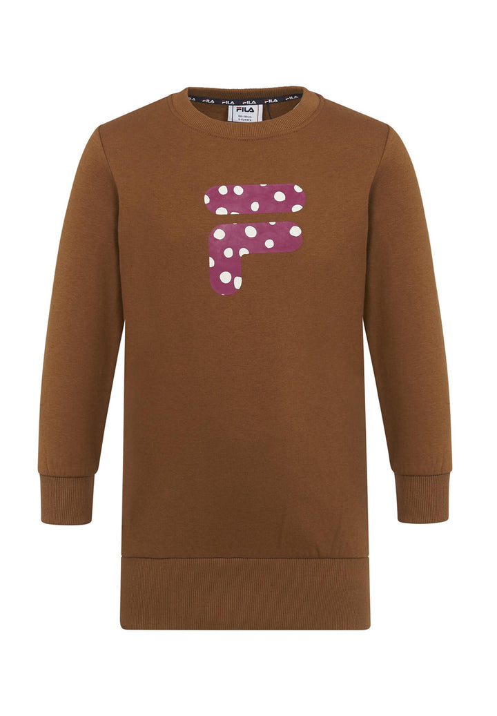 Brown sweatshirt dress for girls