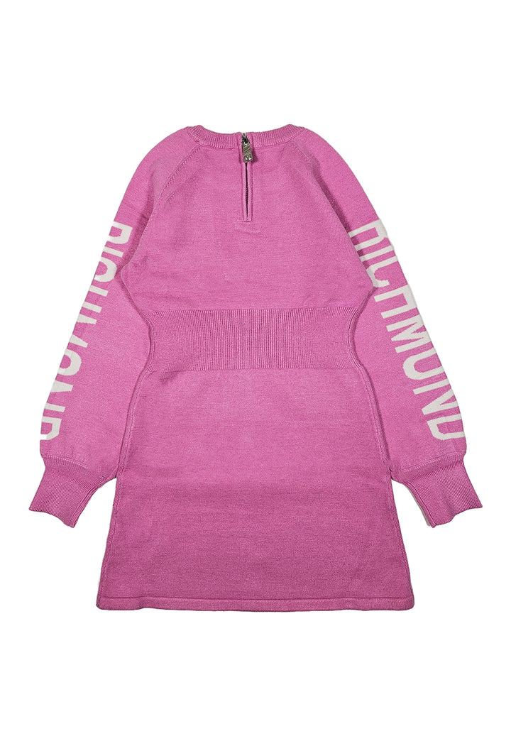 Vestito maglia rosa per bambina