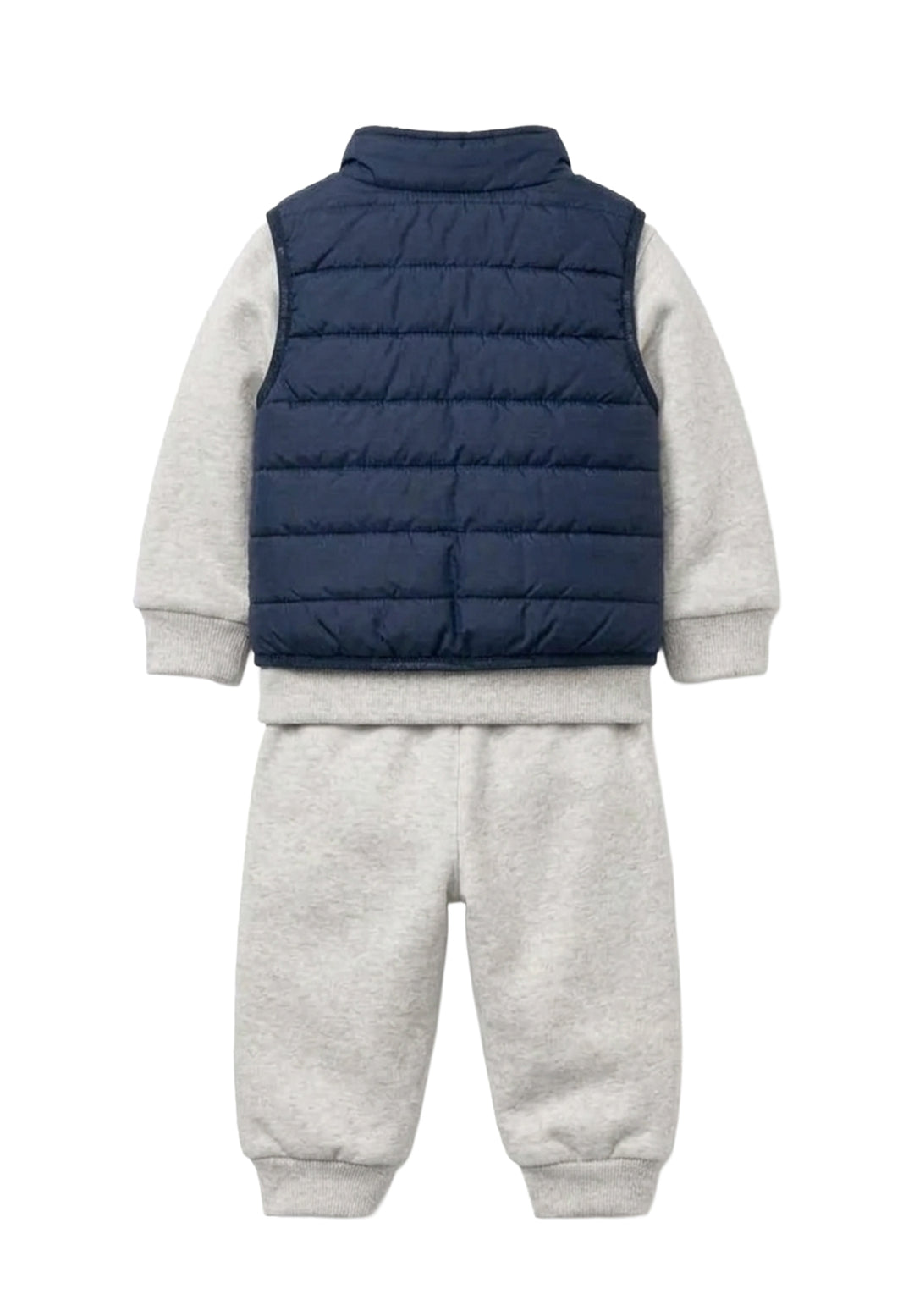 Completo 3 pezzi grigio-blu per neonato