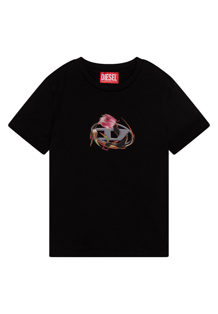 T-shirt nera per bambina