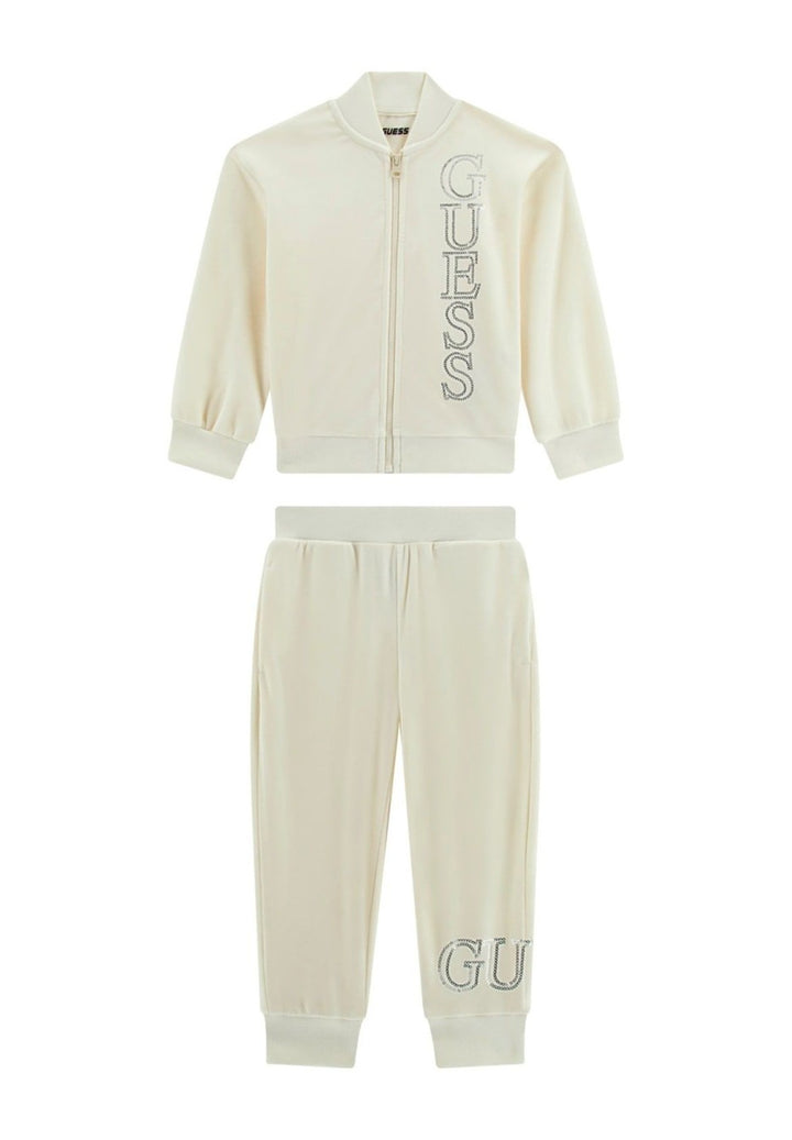Completo felpa crema per bambina
