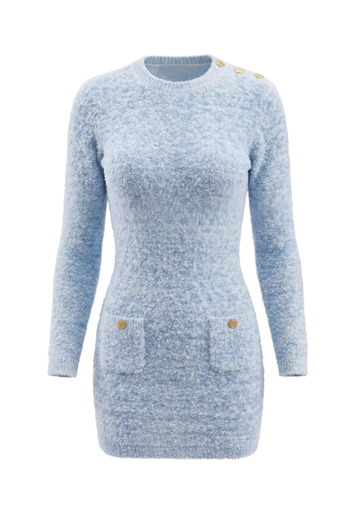 Vestito maglia celeste per bambina