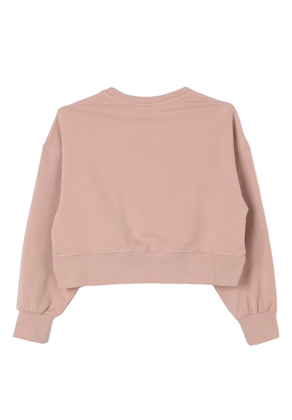Felpa girocollo rosa per bambina