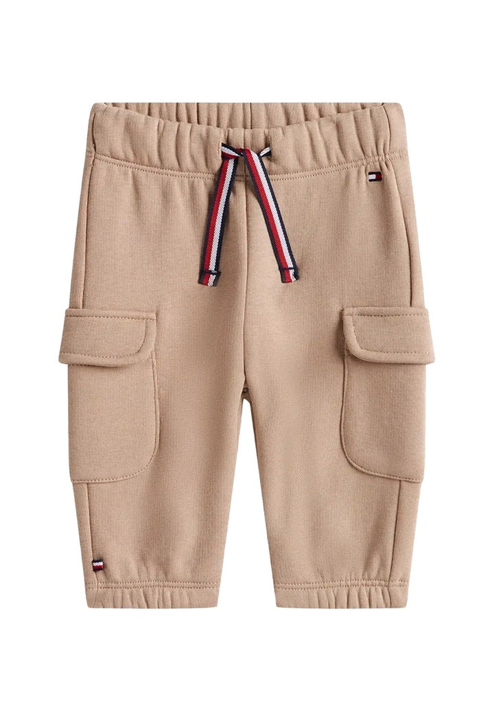 Pantalone felpa beige per neonato