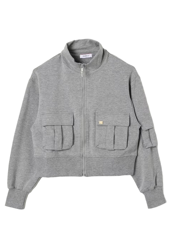 Bomber in felpa grigio per bambina