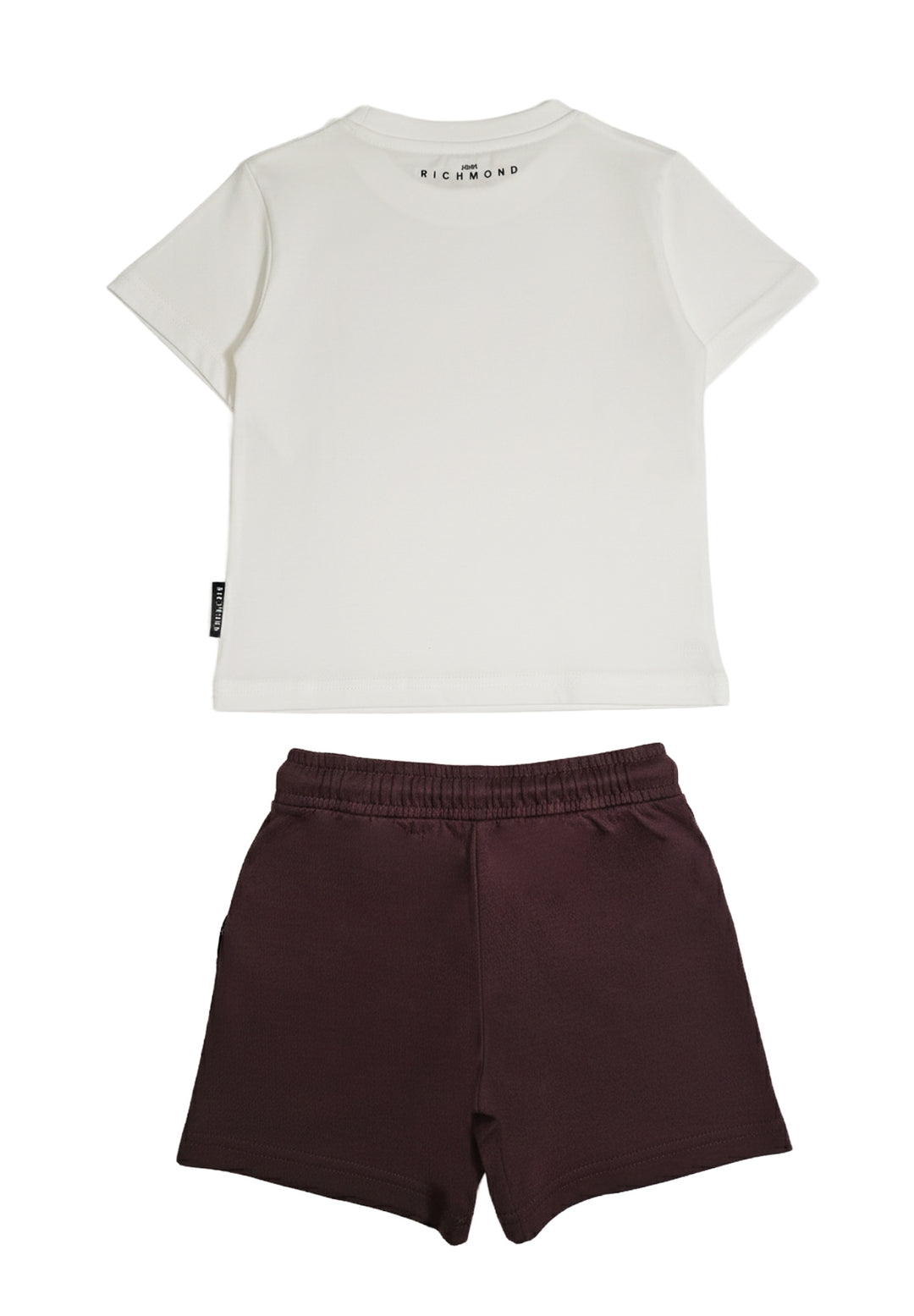 Completo bianco-marrone per bambino