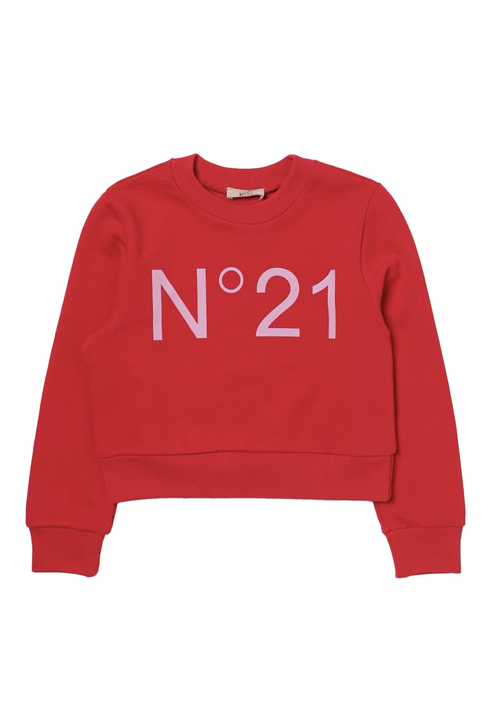 Red crewneck sweatshirt for girls