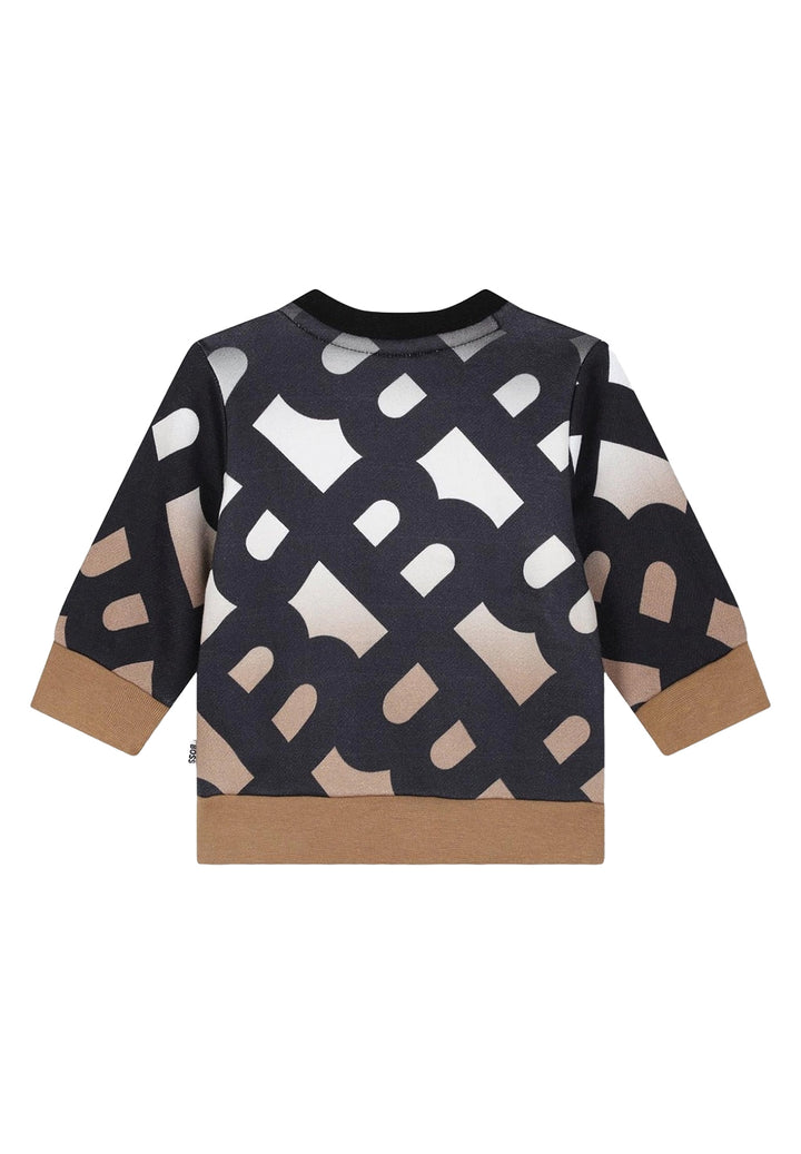 Black crewneck sweatshirt for boy