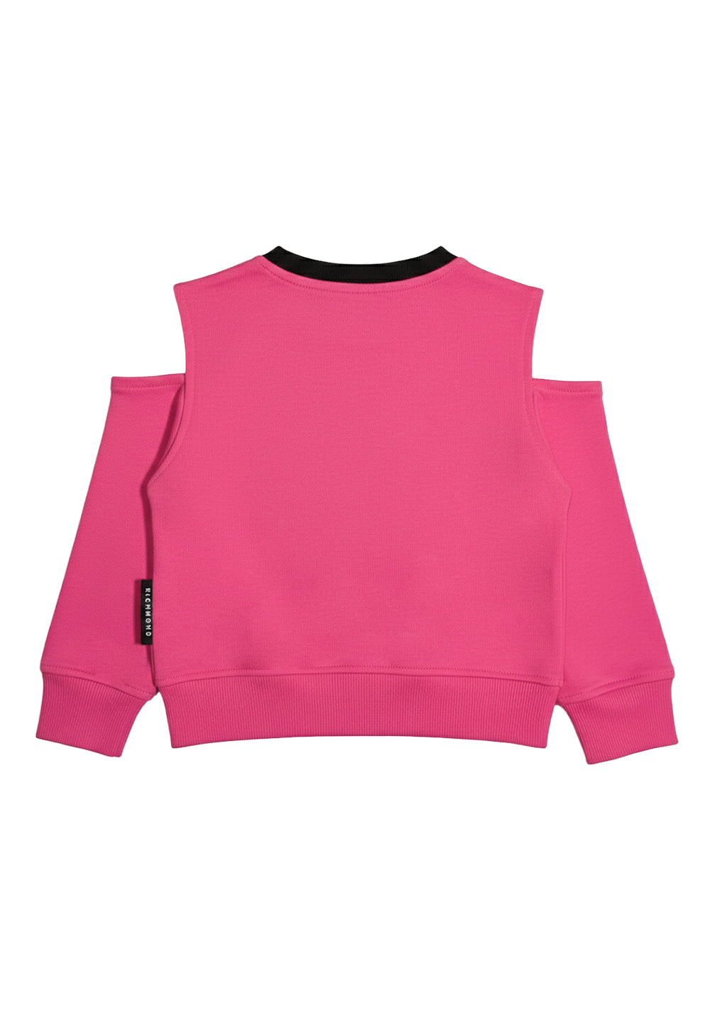 Felpa girocollo fuxia per bambina