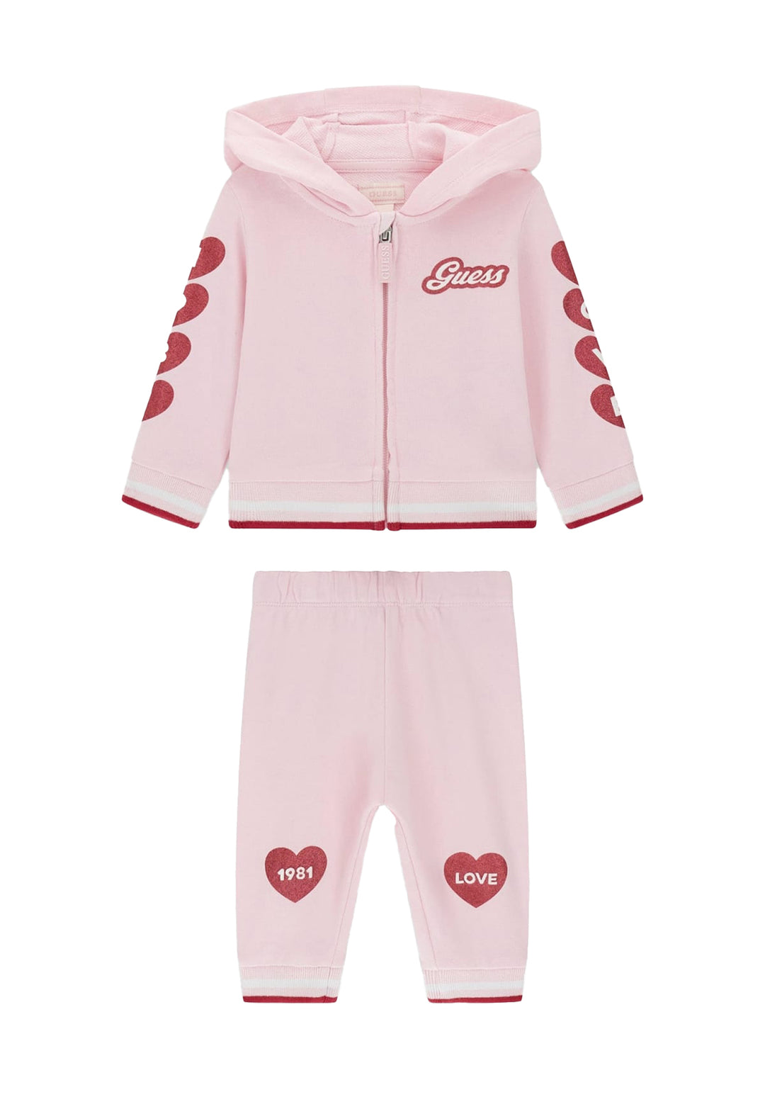 Completo felpa rosa per neonata