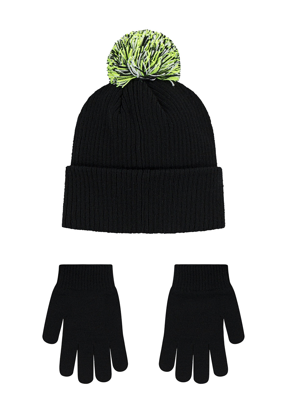 Set cappello + guanti nero per bambino