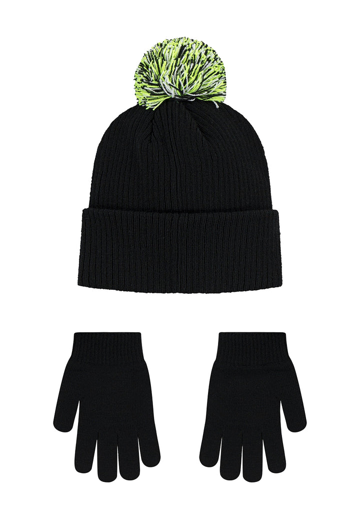 Set cappello + guanti nero per bambino