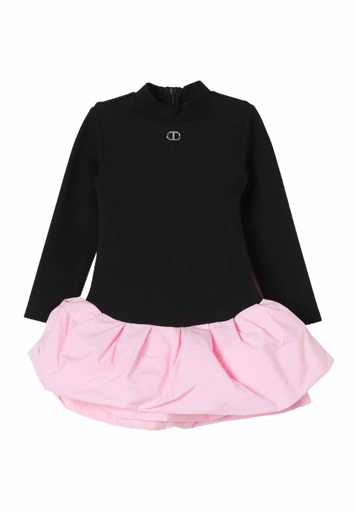 Vestito nero-rosa per bambina