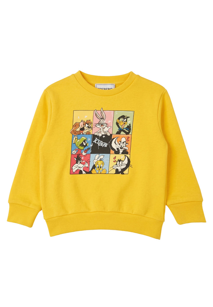 Felpa girocollo gialla per bambino