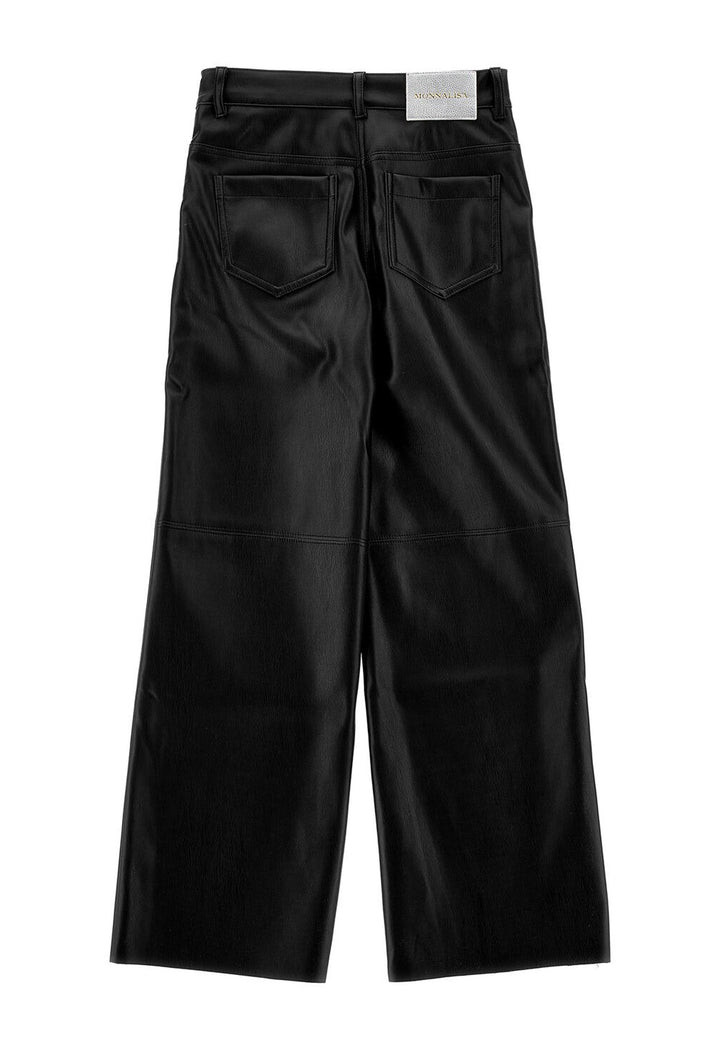 Pantalone ecopelle nero per bambina