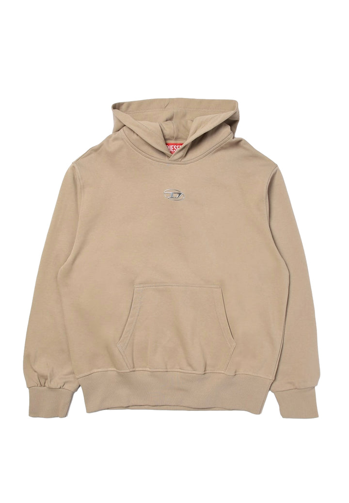 Felpa cappucio beige per bambino
