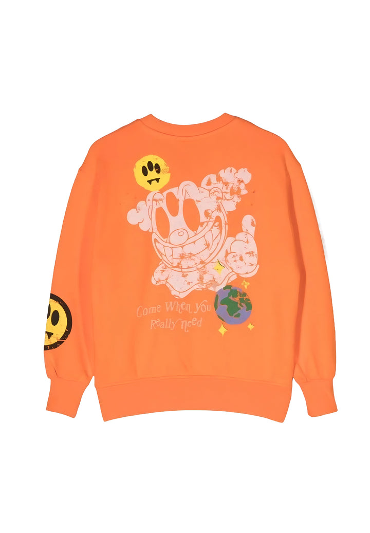 Orangefarbenes Rundhals-Sweatshirt für Jungen