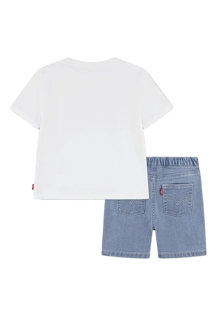 Completo bianco-blu denim per neonato