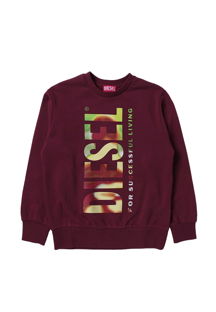 Burgundy crew neck sweatshirt for boys