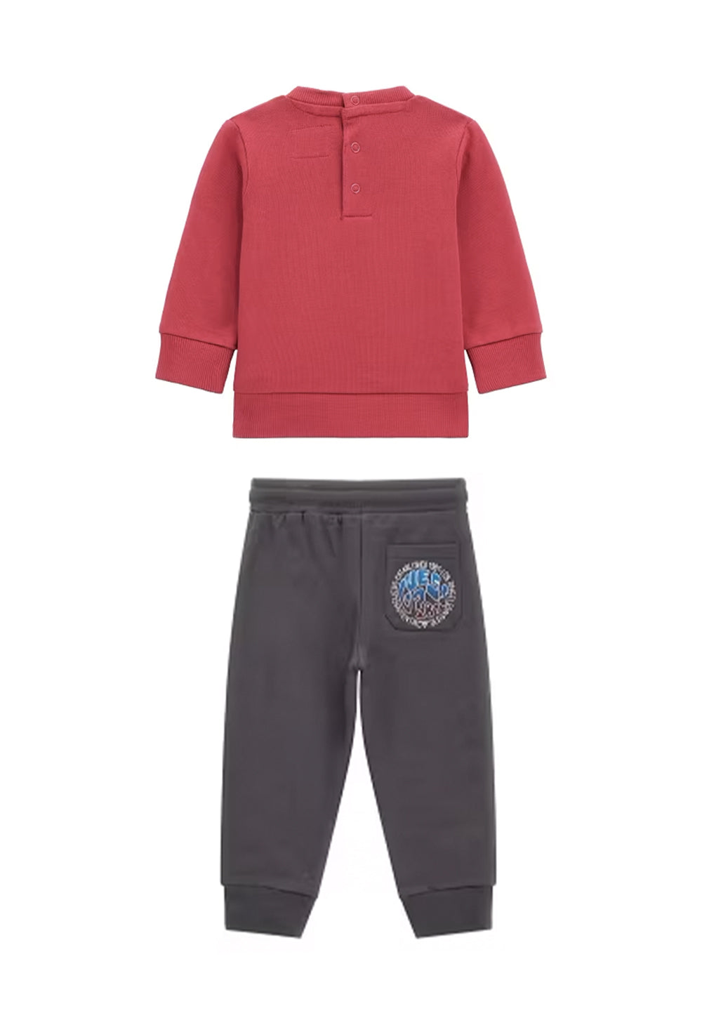 Rot-graues Sweatshirt-Set für Jungen