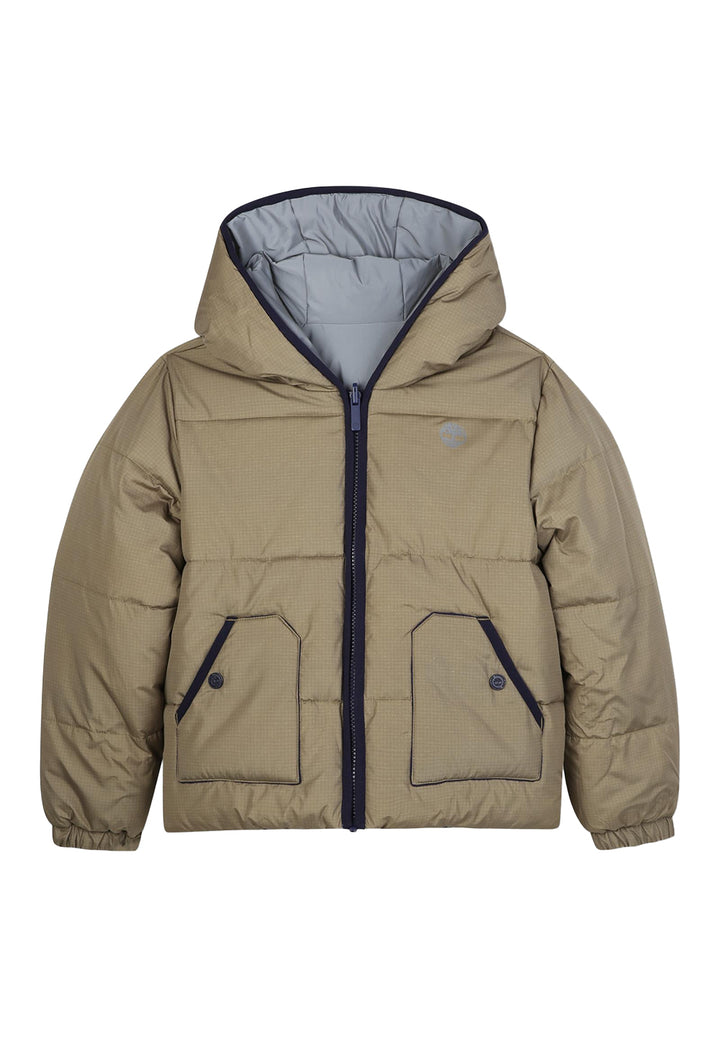 Giubbotto reversibile marrone-grigio per bambino