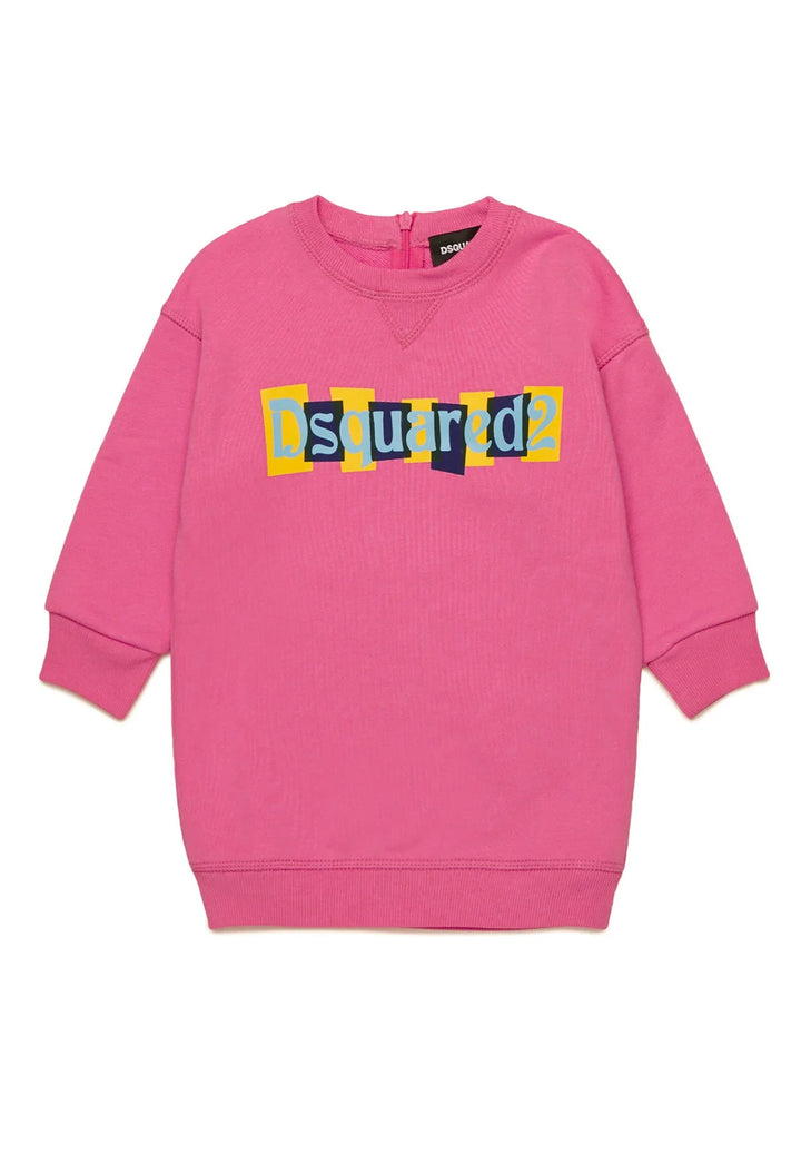 Vestito felpa rosa per neonata