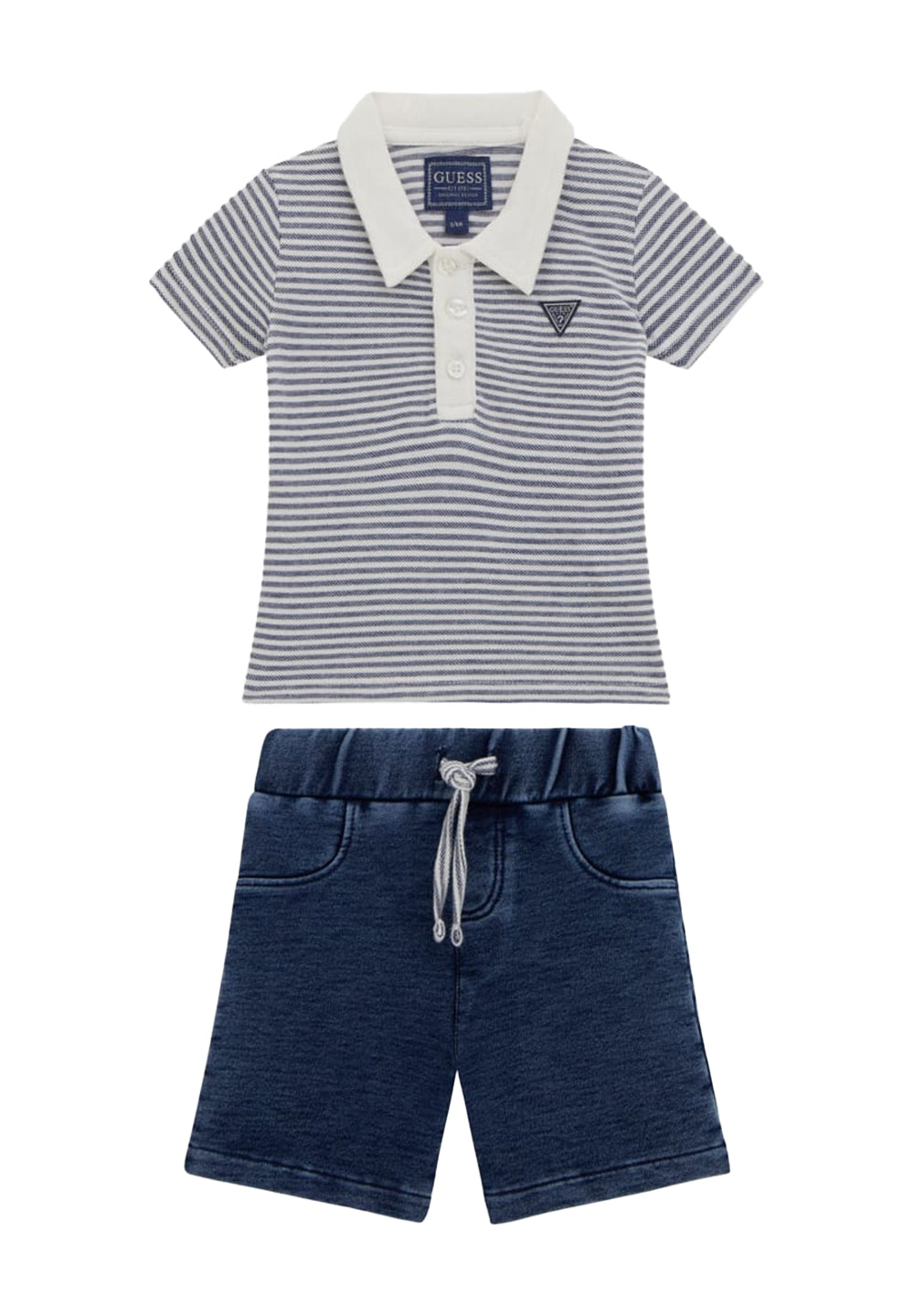 Completo bianco-blu per neonato