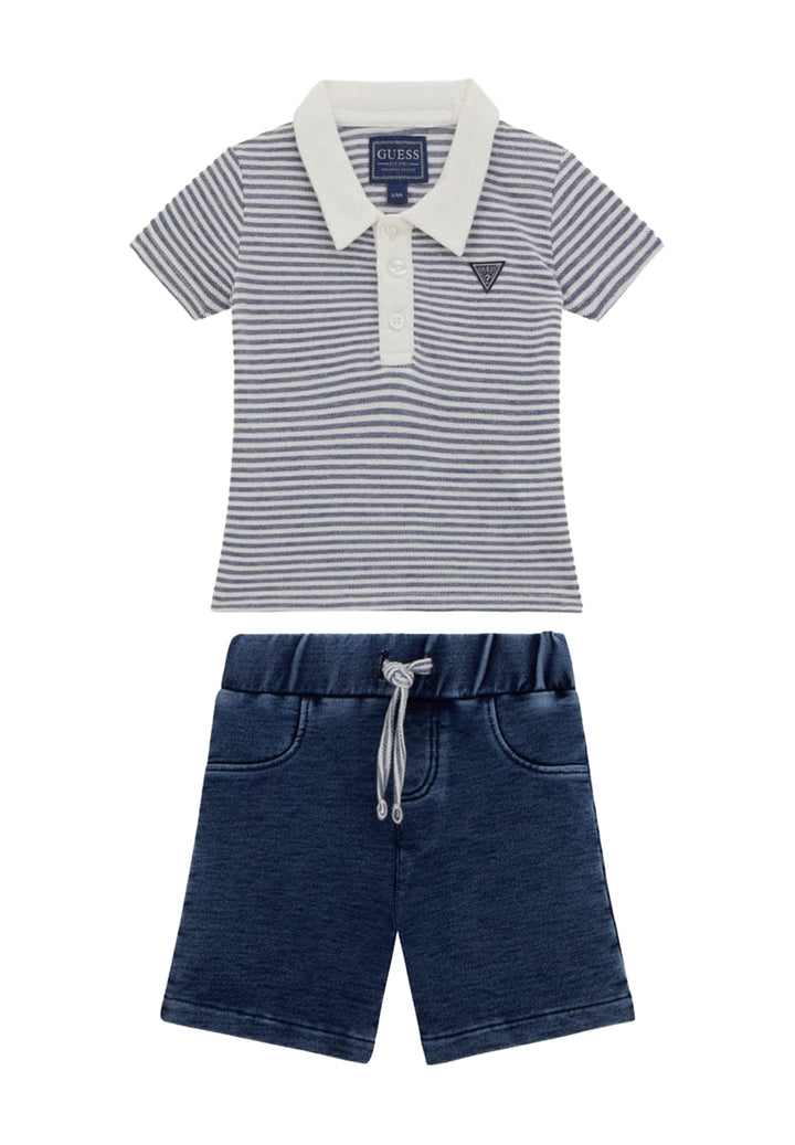 Completo bianco-blu per neonato