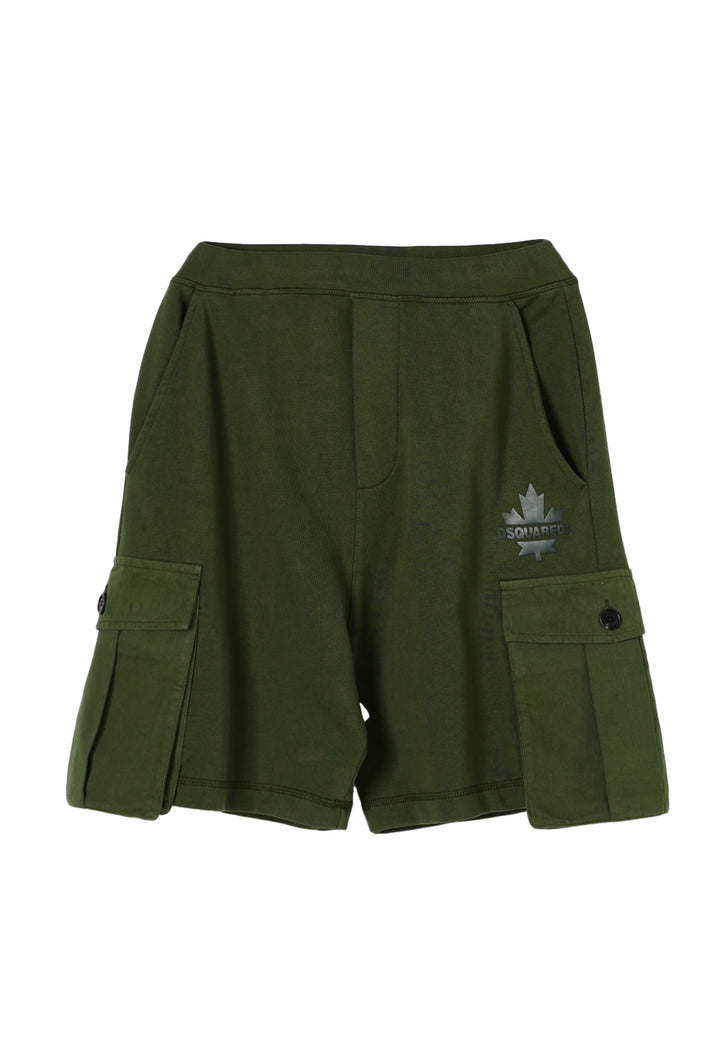 Bermuda felpa verde per bambino