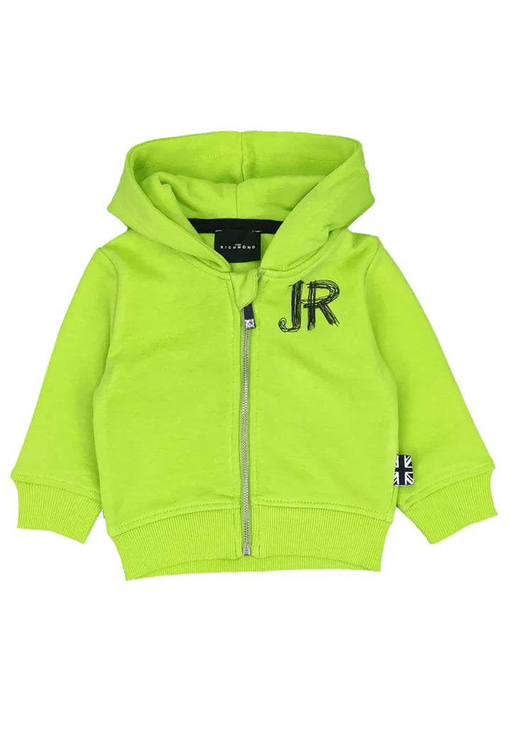 Felpa zip verde lime per bambino