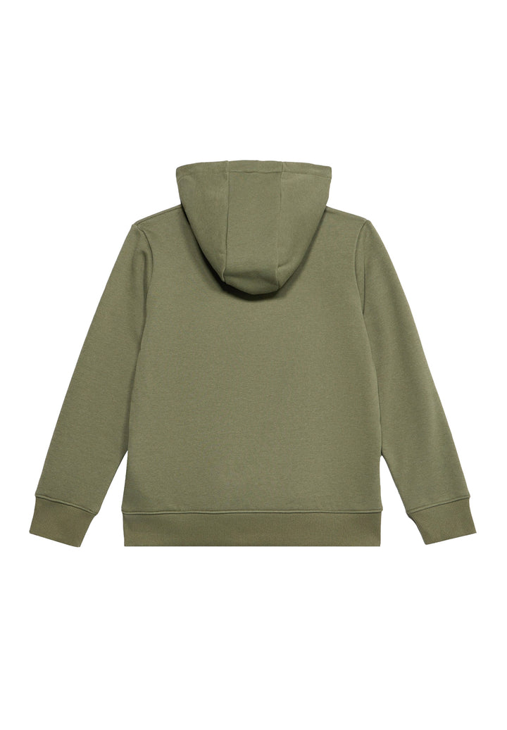 Felpa cappuccio verde per bambina