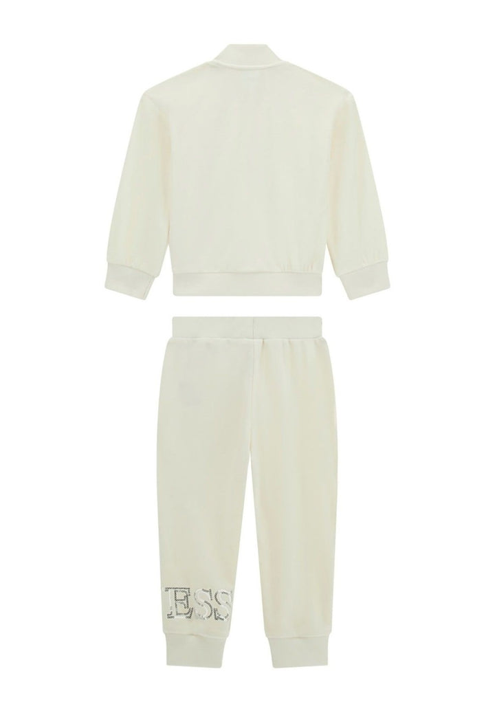 Completo felpa crema per bambina