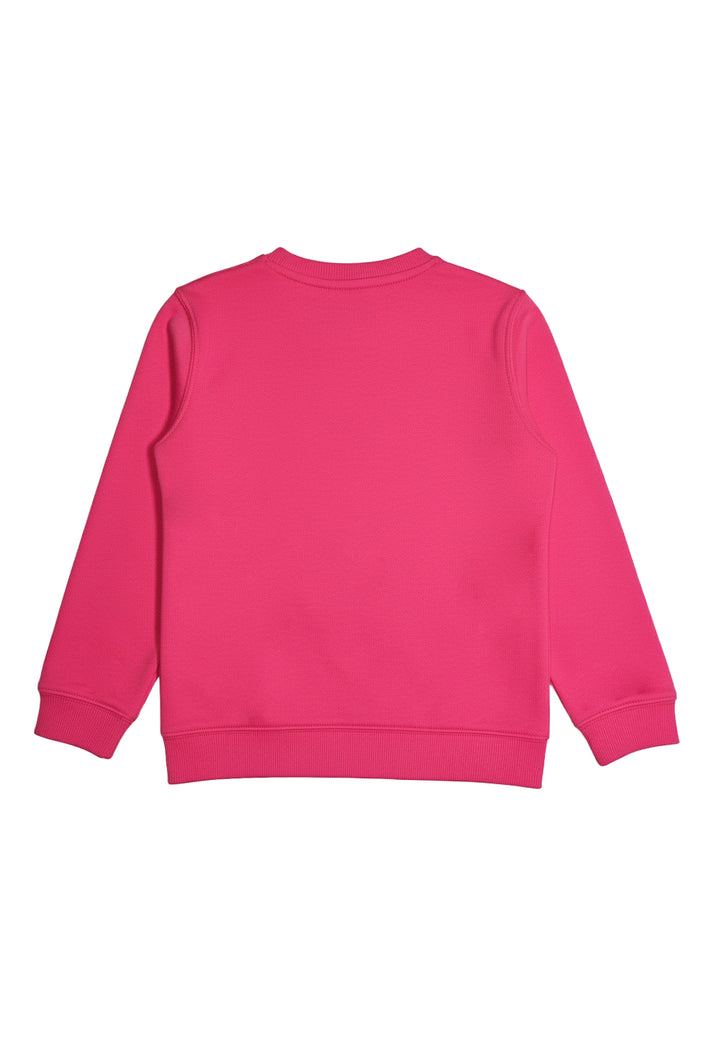 Felpa girocollo fuxia per bambina