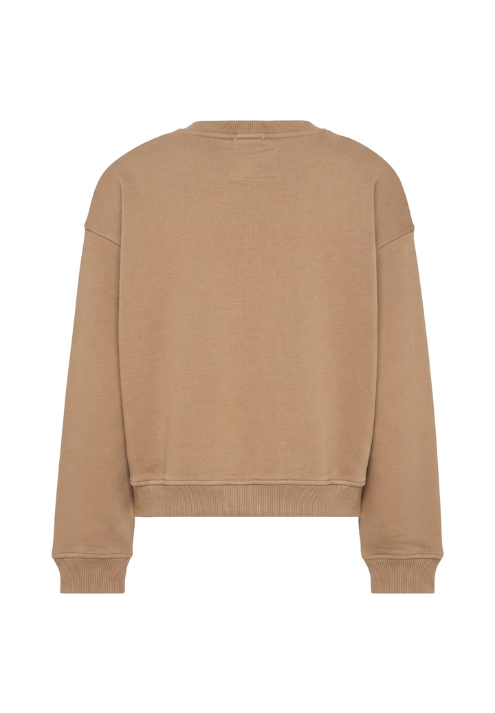 Felpa girocollo beige per bambino